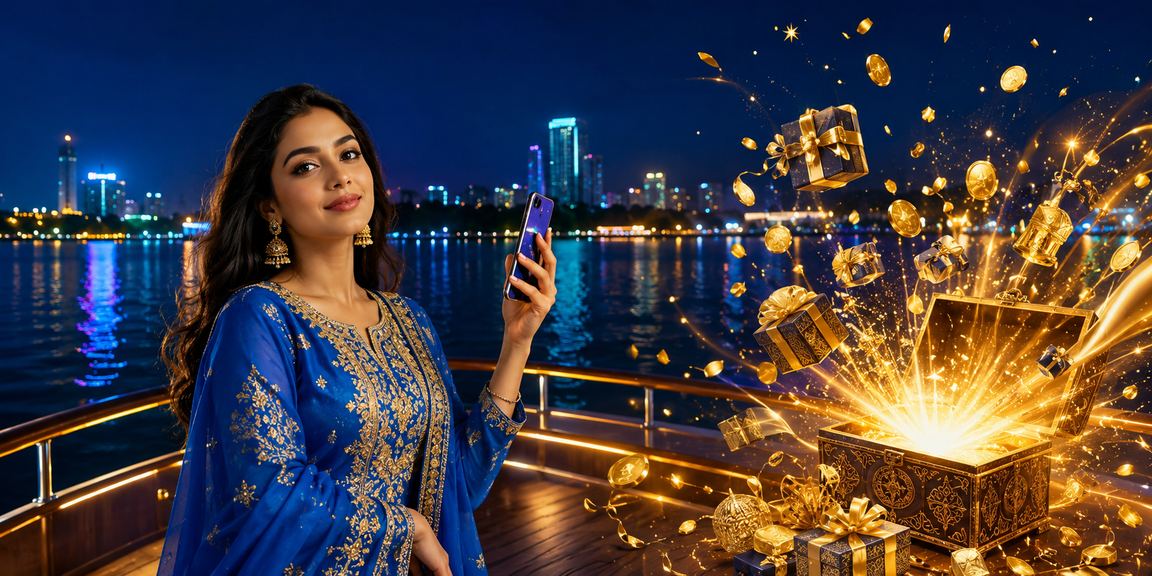 চট্টগ্রামে সালোয়ার কামিজ পরিহিত মডেল মোবাইলে 17777 সাহায্য কেন্দ্র ব্যবহার করছেন
